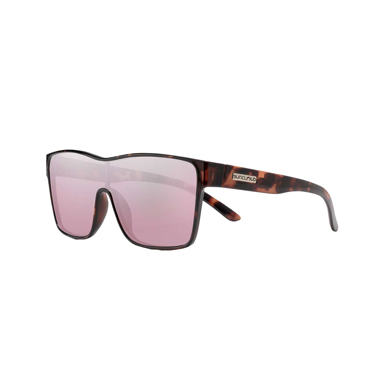 Suncloud Biff Sunglasses Polarized in Tortoise with Pink Gold Mirror